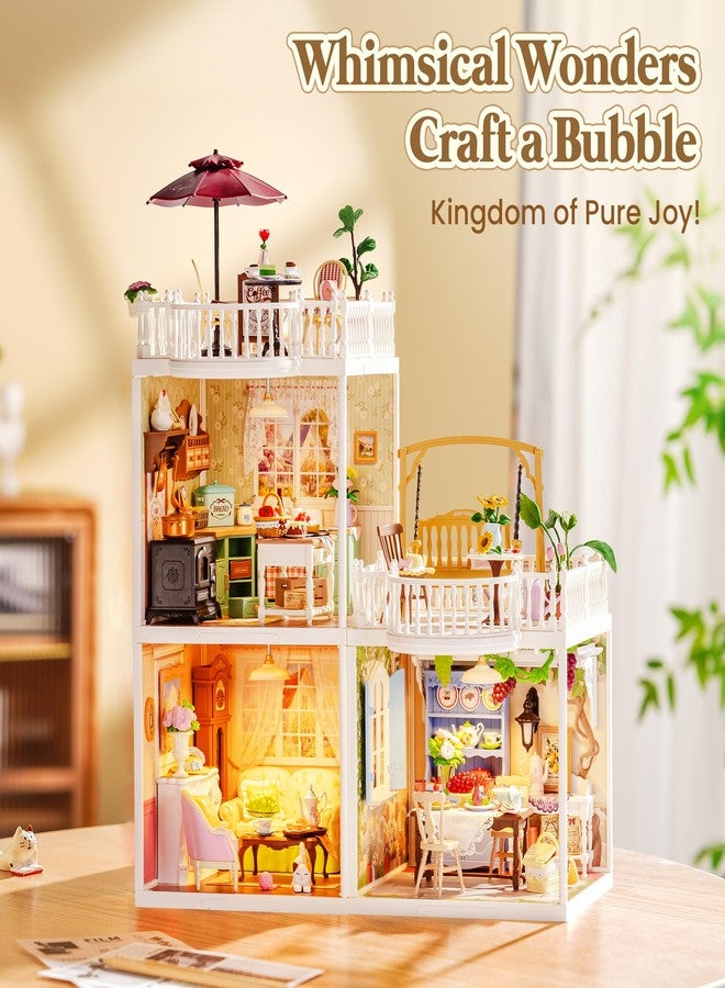 روبوتايم مجموعة روبوتايم سوبر كريتور، منزل بلاستيكي صغير، حرفة بلاستيكية قابلة للتوسيع، مجموعة بناء منزل مصغر مع إضاءة LED للبالغين، مجموعة بناء للعب الإبداعي، هدية هواية فريدة (مطبخ ريفي) - Image 5